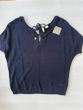 Anthropologie Moth Short Sleeve Keyhole Sweater